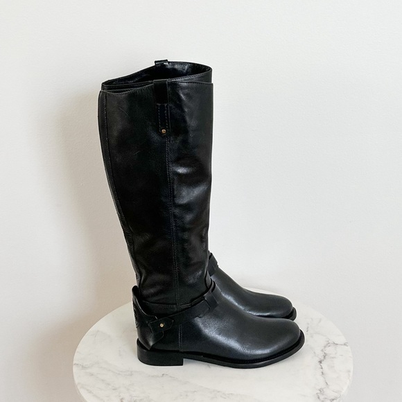 Tory Burch NEW Colton Leather Riding Boots Galleon Leather Black Size 6.5 - Picture 9 of 10